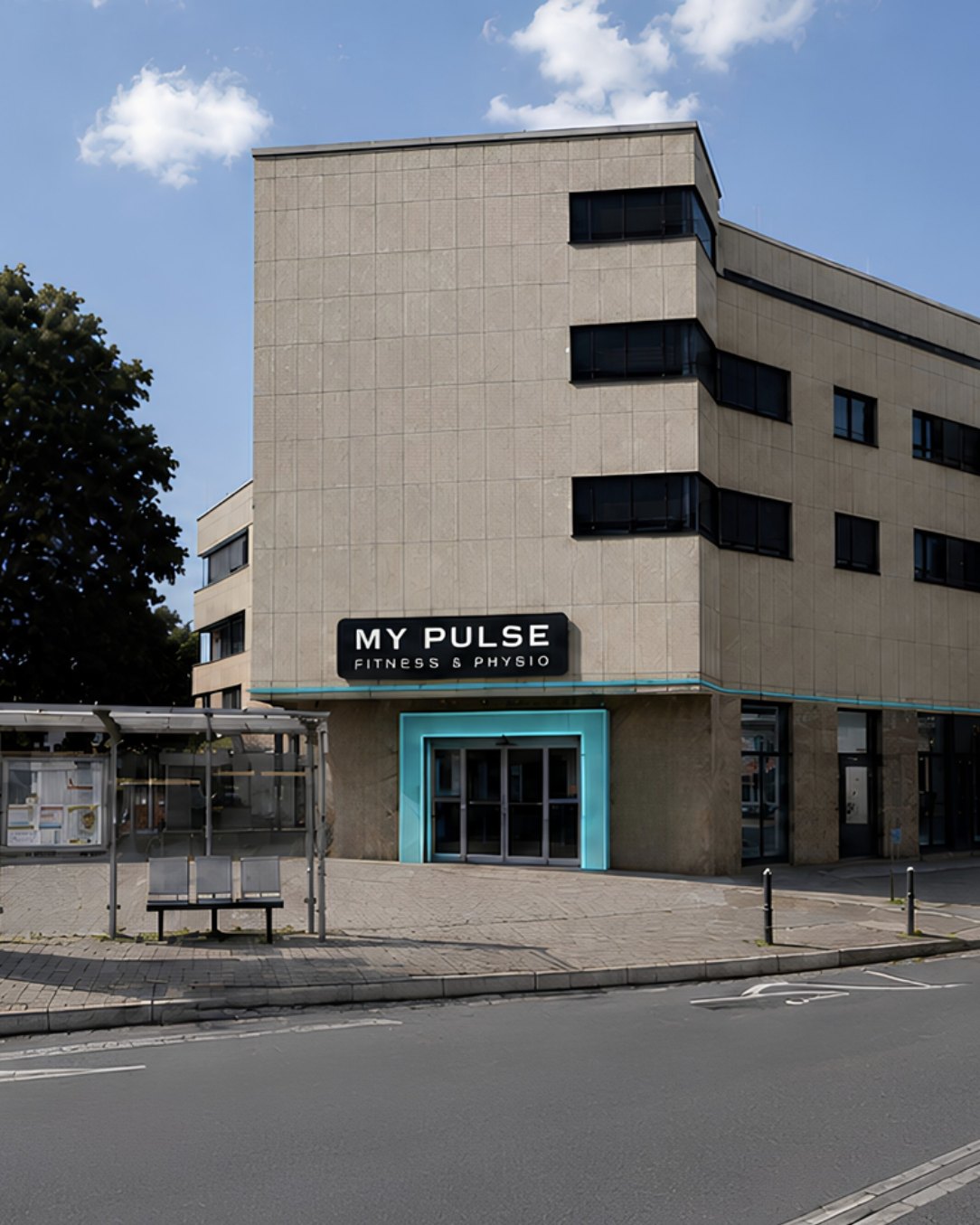 Das künftige MY PULSE in Bonn-Endenich, Eingang und Schriftzug